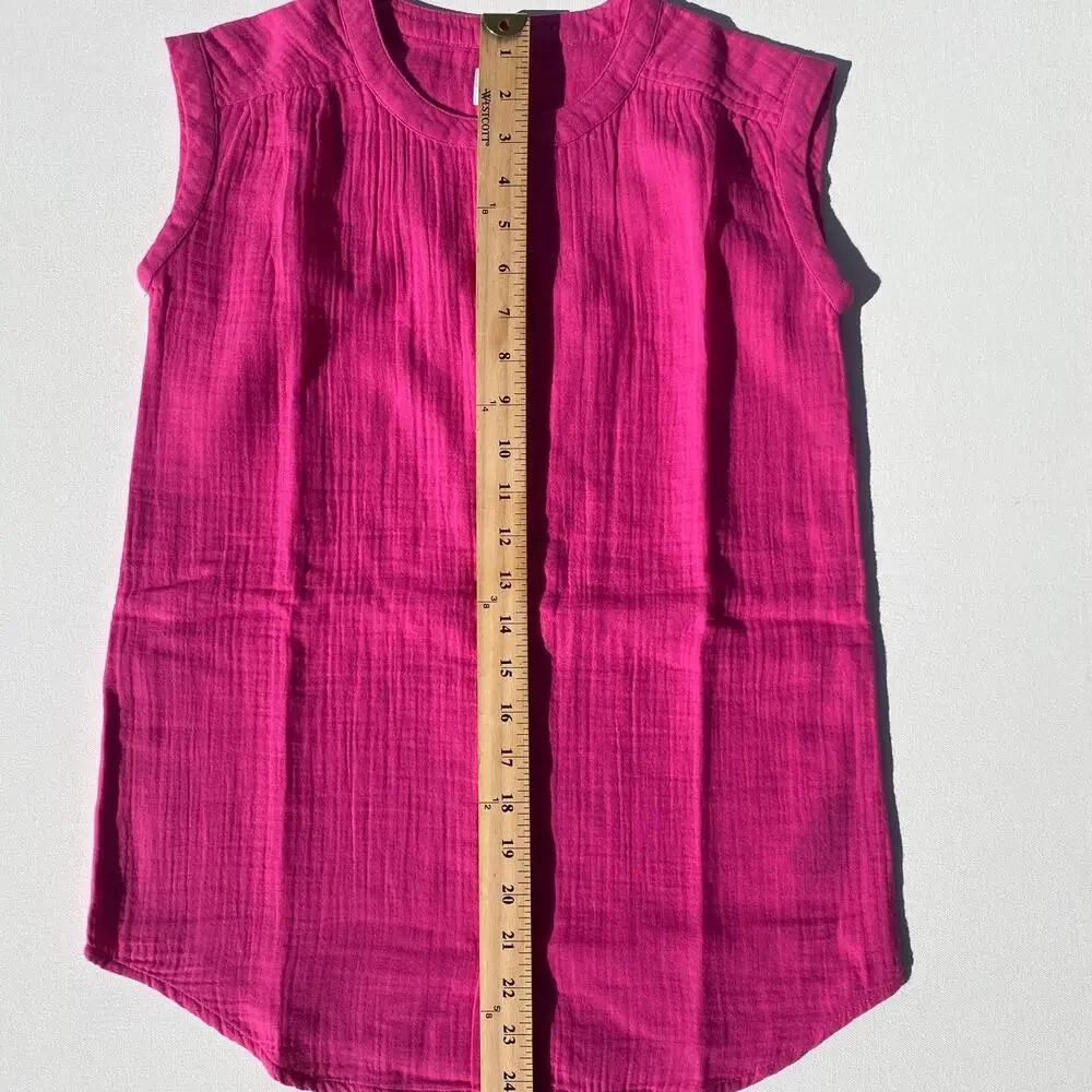 NWT GAP Kids Crinkle Supersoft Cotton Gauze Tunic Dress Phoebe Hot Pink (M-8)